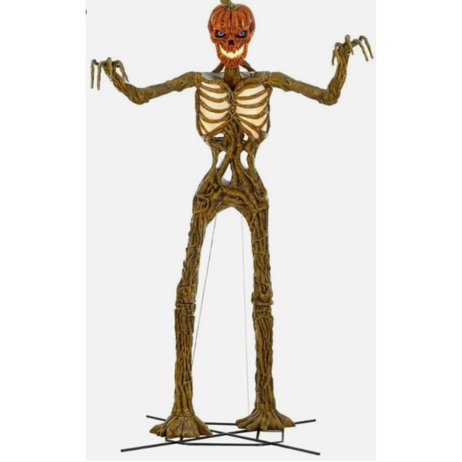 DALLAS LOCATION - AS-IS Home Accents Holiday 12ft Dead Water Giant-Sized Inferno Pumpkin Skeleton With LifeEyes LCD Eyes