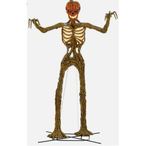 DALLAS LOCATION - AS-IS Home Accents Holiday 12ft Dead Water Giant-Sized Inferno Pumpkin Skeleton With LifeEyes LCD Eyes