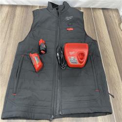 AS-IS Milwaukee Men's Large M12 12-Volt Lithium-Ion Cordless Axis Black Heated Vest Kit