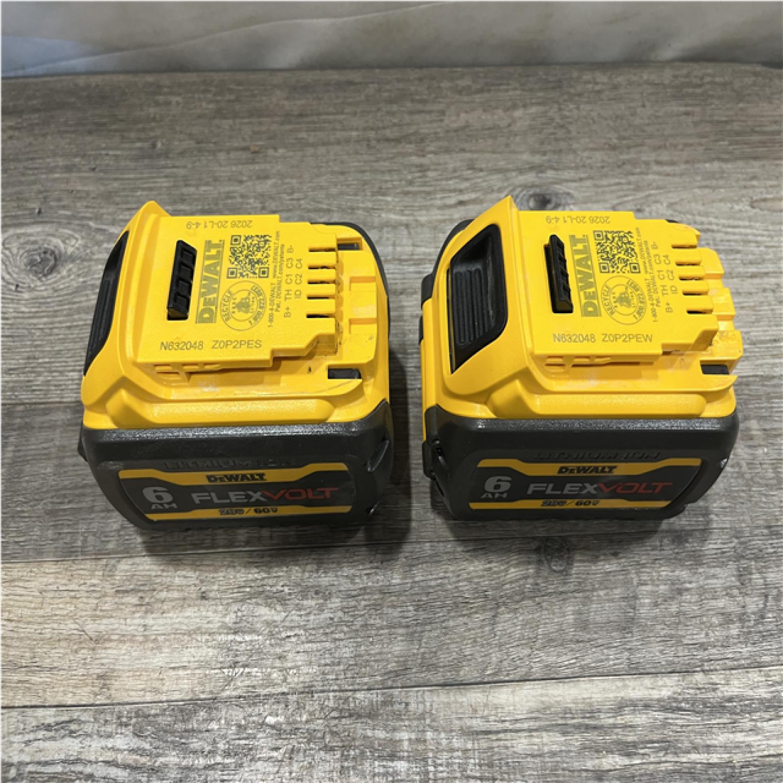 AS-IS DEWALT FLEXVOLT 20V/60V MAX Lithium-Ion 6.0Ah Battery Pack (2 Pack)