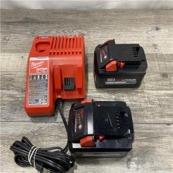 AS-IS Milwaukee 18-Volt Lithium-Ion High Output Battery Starter Kit with Two 6.0 Ah Battery and Charger