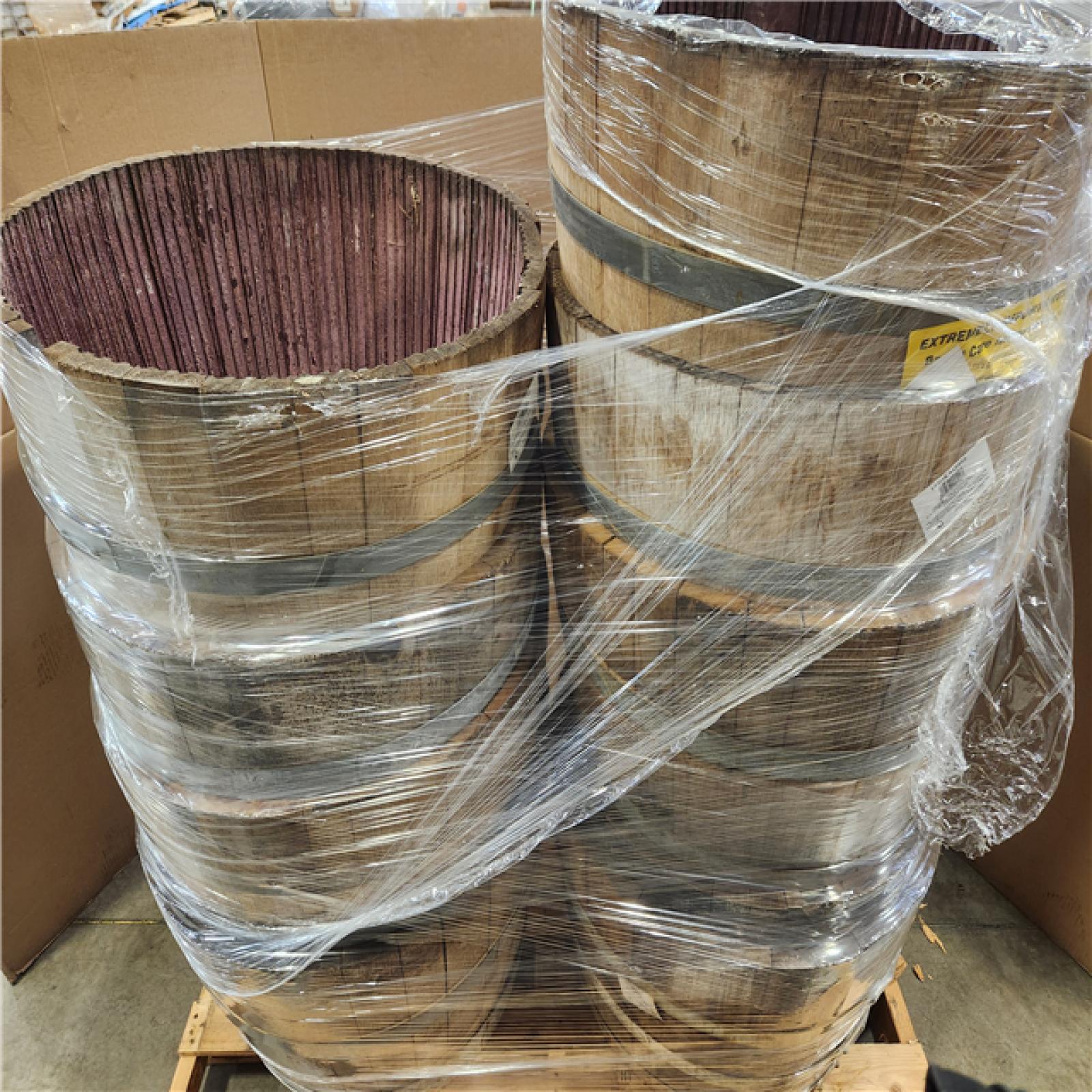 Phoenix AS-IS 26 in. Dia x 17.5 in. H White Oak Wood Whiskey Barrel (9-Barrels)