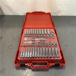 AS-IS - Milwaukee 3/8 in. Drive SAE/Metric Ratchet and Socket Mechanics Tool Set (56-Piece)