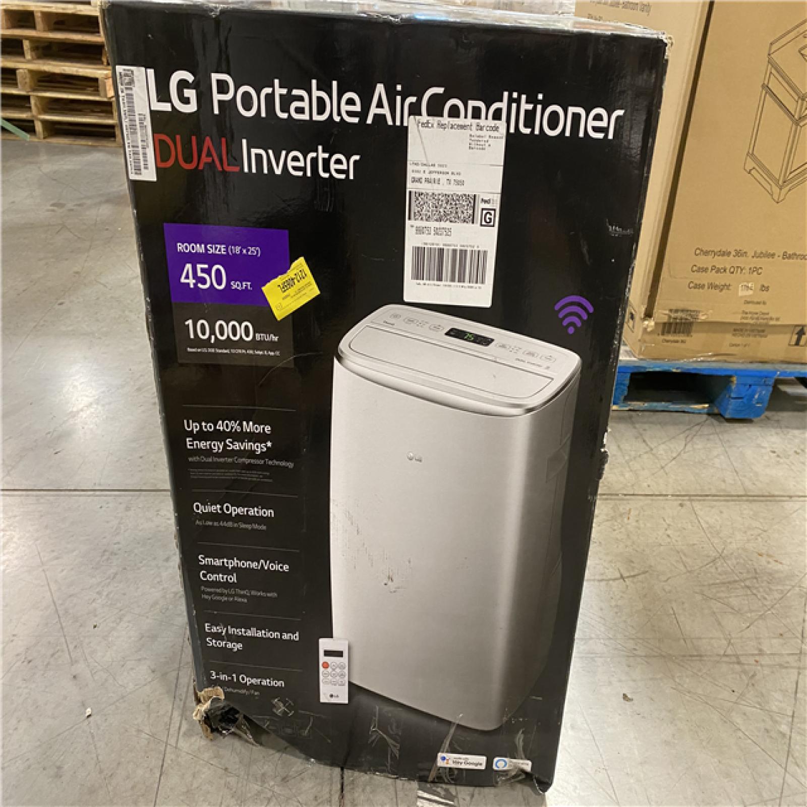 NEW! LG 115V Dual Inverter Portable Air Conditioner with WiFi Control in White for Rooms up to