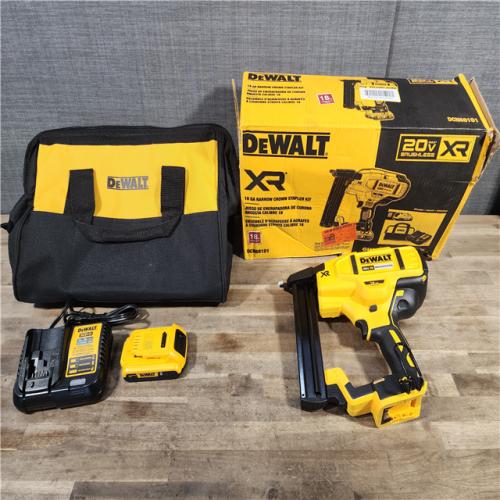 HOUSTON LOCATION - AS-IS DeWALT DCN681D1 20-Volt MAX 18ga Cordless Brushless Narrow Crown Stapler Kit