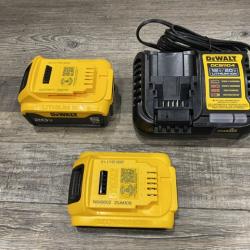 AS-IS DEWALT 20V MAX Lithium-Ion Battery Kit with 5.0Ah and 2.0Ah Battery and Charger