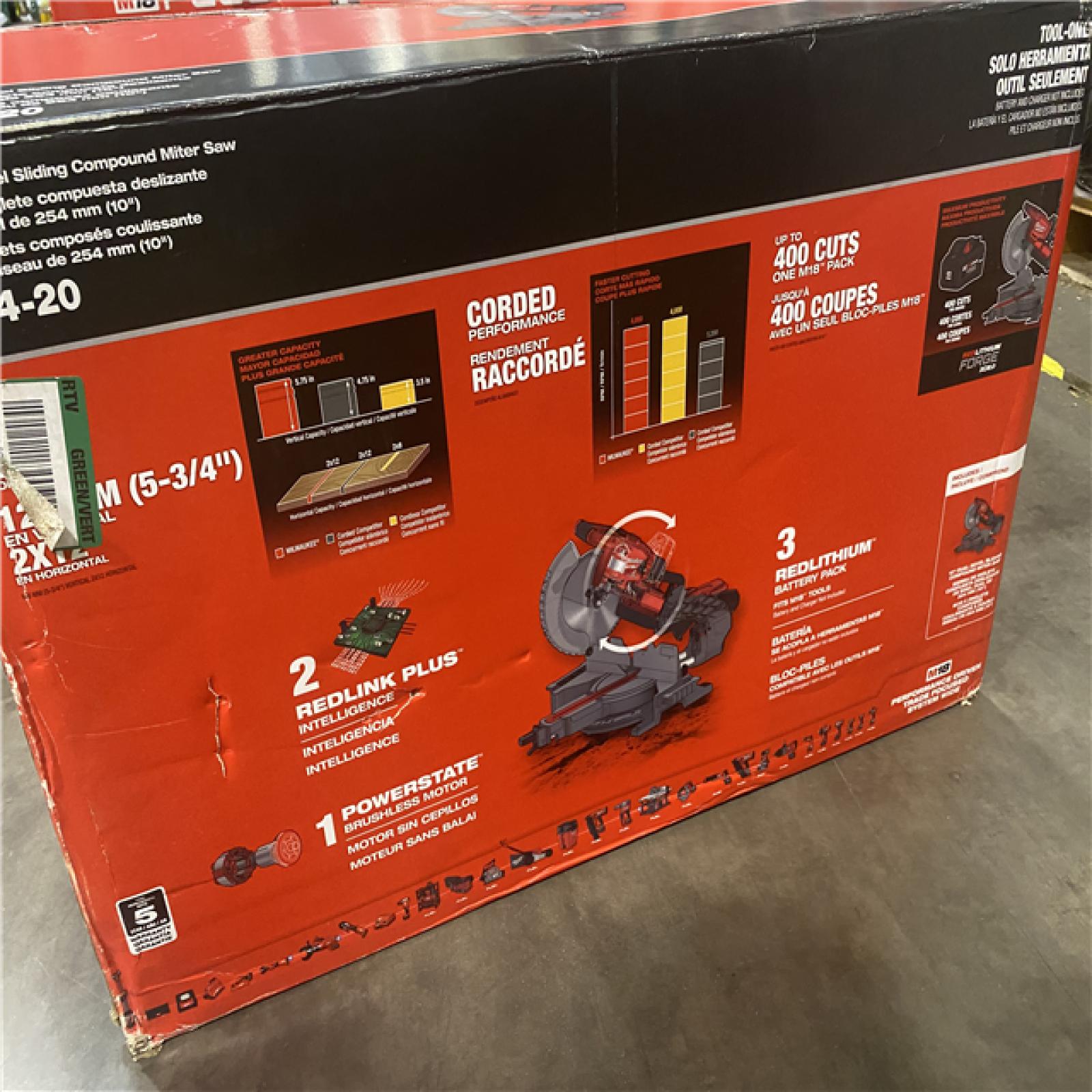 As-Is- Milwaukee M18 FUEL Brushless Cordless 10 in. Dual Bevel Sliding Compound Miter Saw (Tool-Only)