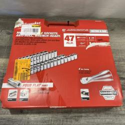 NEW - Milwaukee 1/2 in. Drive SAE/Metric Ratchet and Socket Mechanics Tool Set (47-Piece)