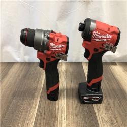 AS-IS Milwaukee FUEL 12-Volt Lithium-Ion Brushless Cordless Hammer Drill and Impact Driver Combo Kit
