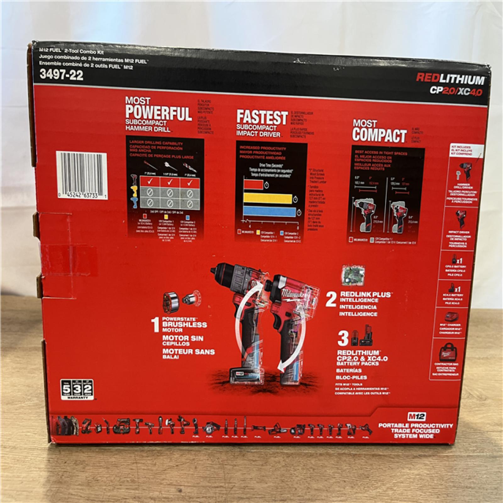 NEW! Milwaukee FUEL 12-Volt Lithium-Ion Brushless Cordless Hammer Drill and Impact Driver Combo Kit