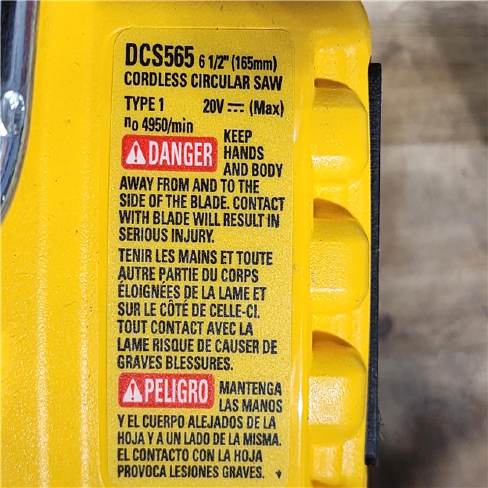 HOUSTON LOCATION - AS-IS DeWALT DCS565B 20V Max Brushless 6.5 Cordless Circular Saw (TOOL ONLY)