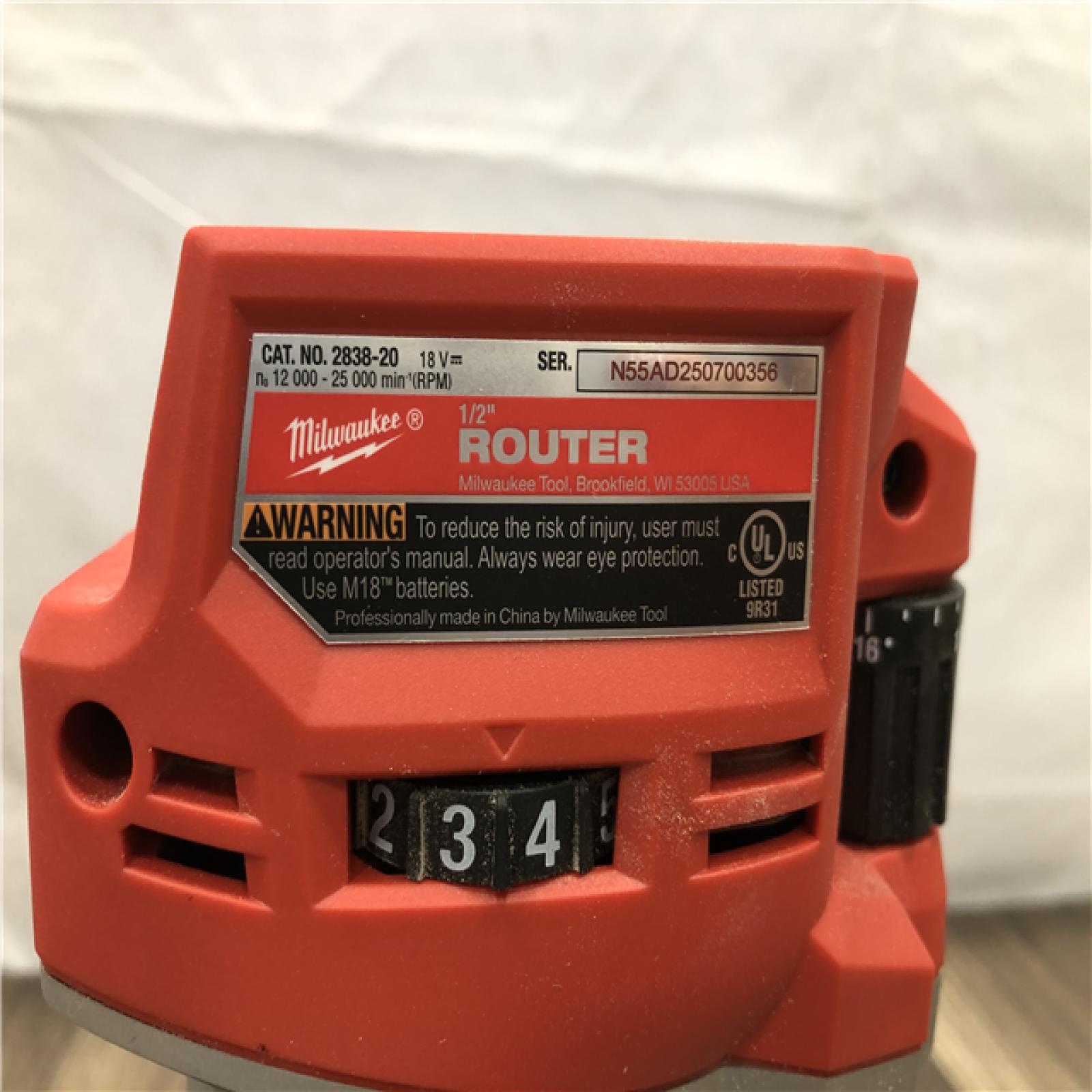 AS-IS Milwaukee  FUEL 18V Lithium-Ion Cordless Brushless 1/2 in. Router (Tool-Only)