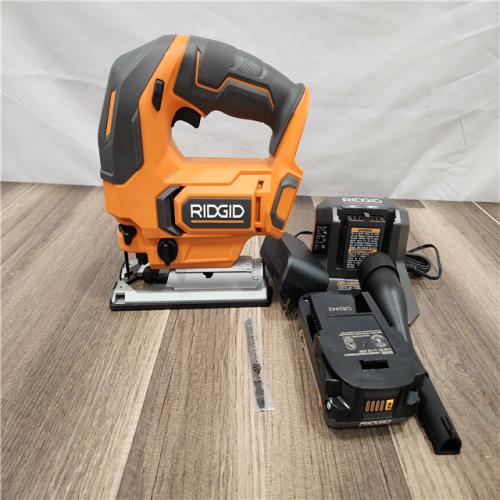 AS-IS - RIDGID 18V Cordless Jig Saw Kit with 2.0 Ah Lithium-Ion Battery and Charger