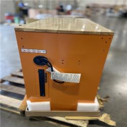 DALLAS LOCATION - Husky 46 in. W x 18 in. D 9-Drawer Gloss Orange Mobile Workbench Cabinet with Solid Wood Top