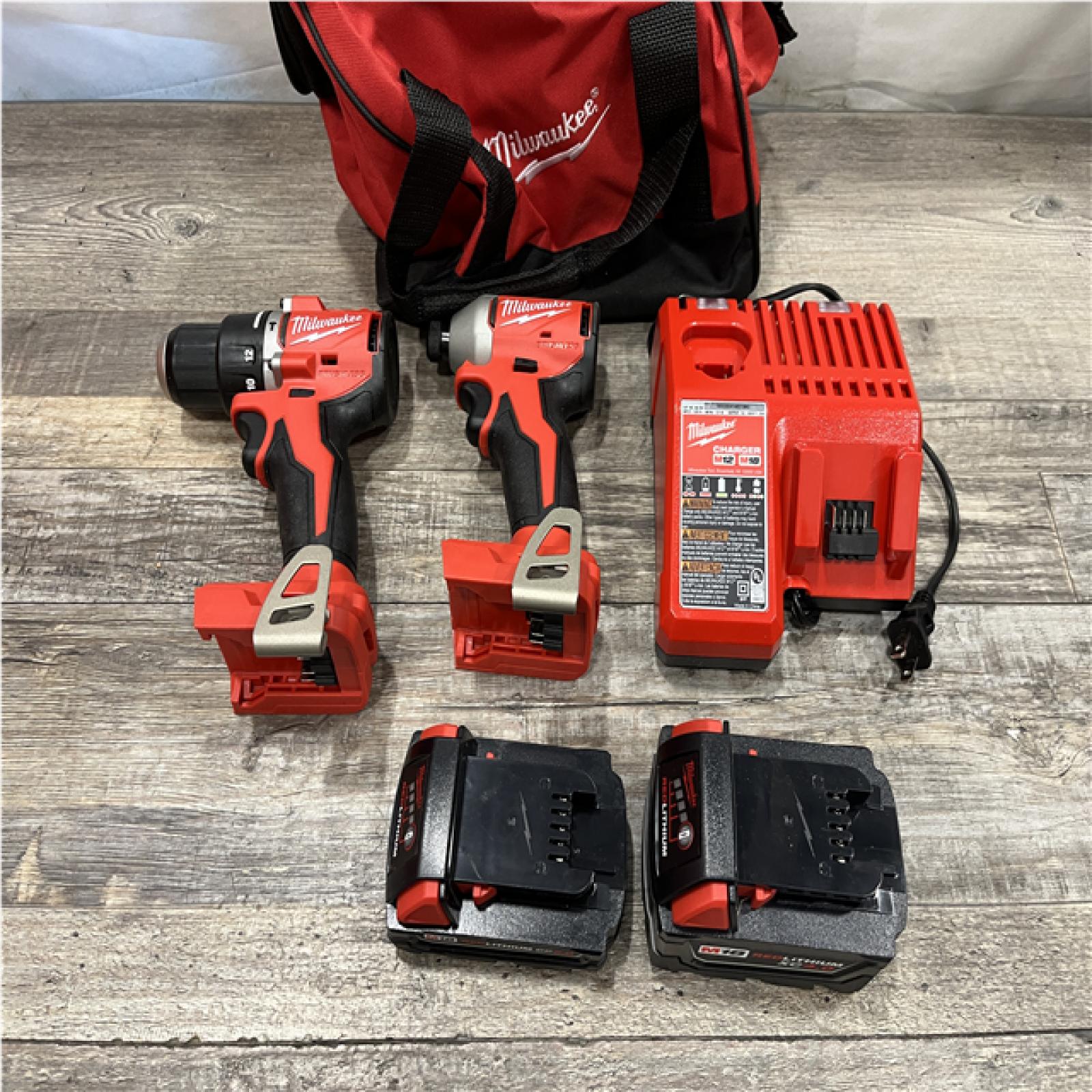 AS-IS Milwaukee 18-Volt Lithium-Ion Brushless Cordless Compact Hammer Drill/Impact Combo Kit