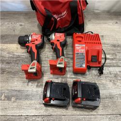 AS-IS Milwaukee 18-Volt Lithium-Ion Brushless Cordless Compact Hammer Drill/Impact Combo Kit