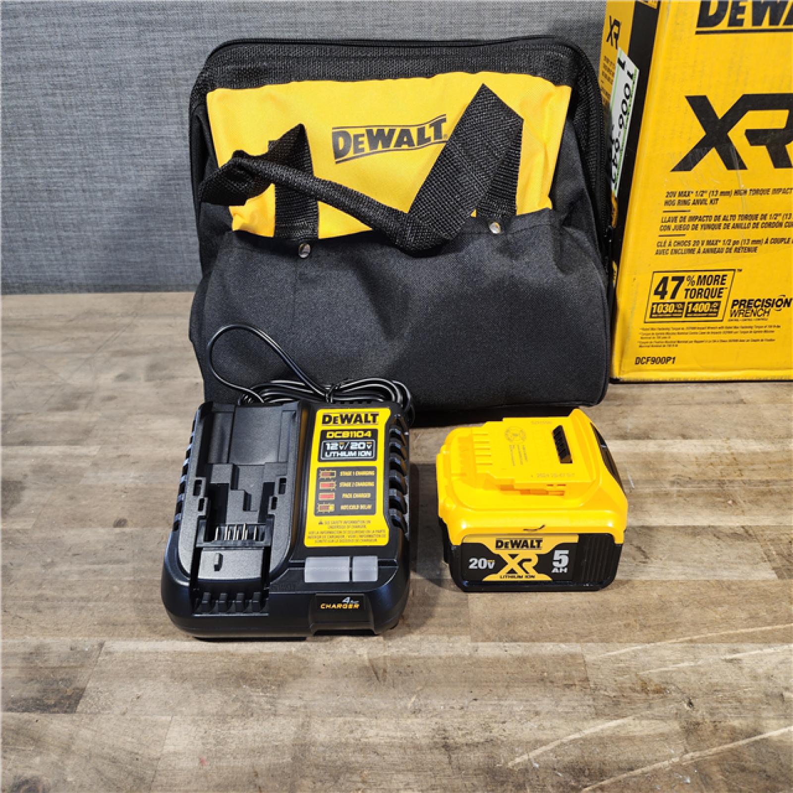 HOUSTON LOCATION - AS-IS (APPEARS LIKE NEW) Dewalt 20V MAX Lithium-Ion Cordless 1/2 in. Impact Wrench Kit W/ BATTERY & CHARGER