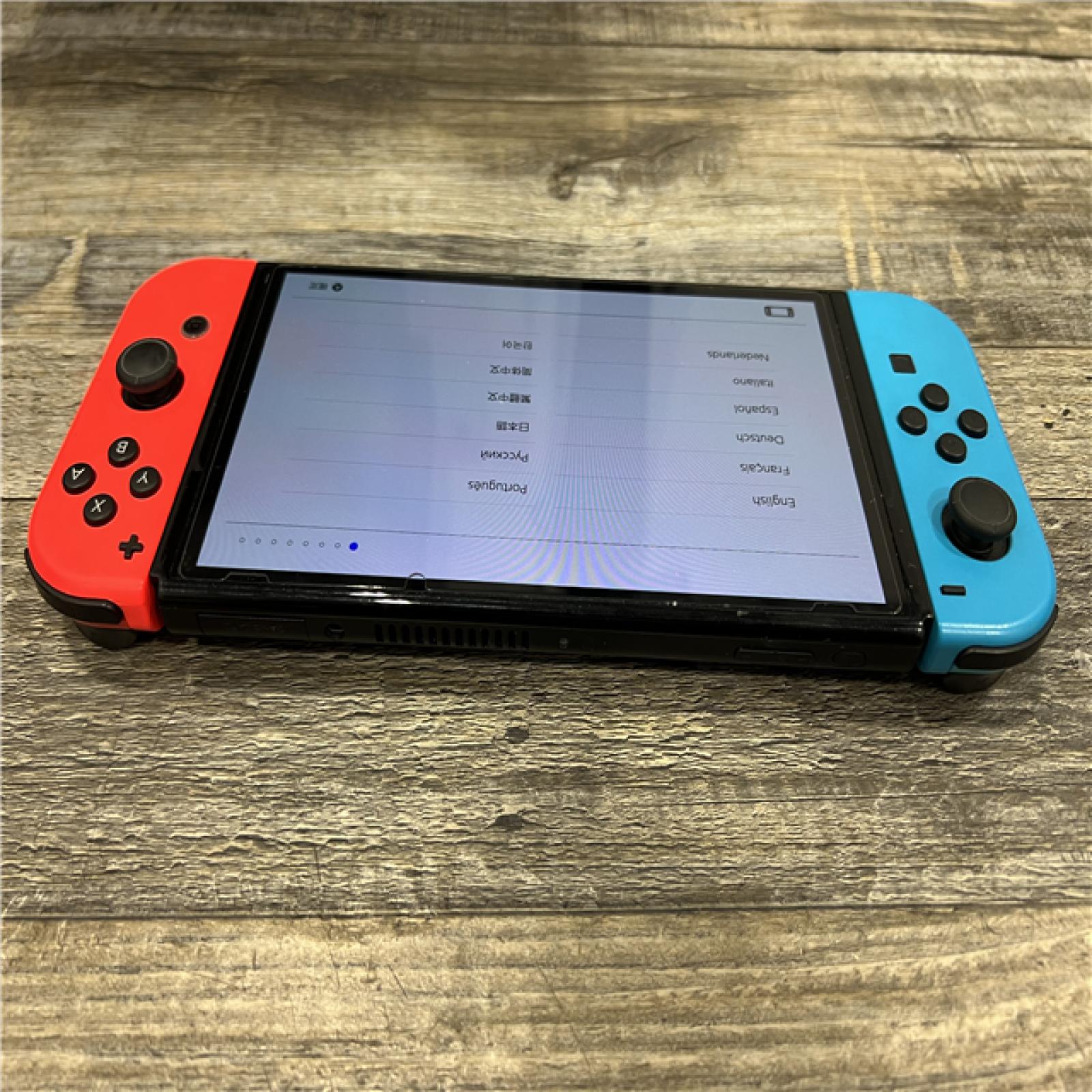 AS-IS Nintendo Switch with Neon Blue and Neon Red Joy-Con