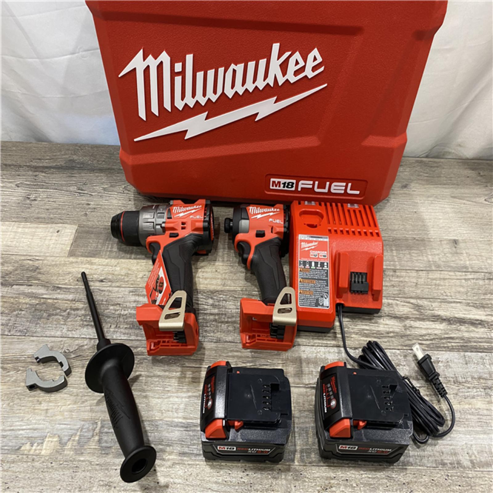 AS-IS Milwaukee FUEL 18V Lithium-Ion Brushless Cordless Hammer Drill and Impact Driver Combo Kit