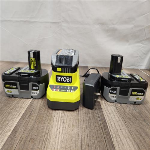 AS-IS- ONE+ 18V Lithium-Ion HIGH PERFORMANCE Starter Kit with 2.0 Ah Battery  (2) 4.0 Ah Batteries  and Charger