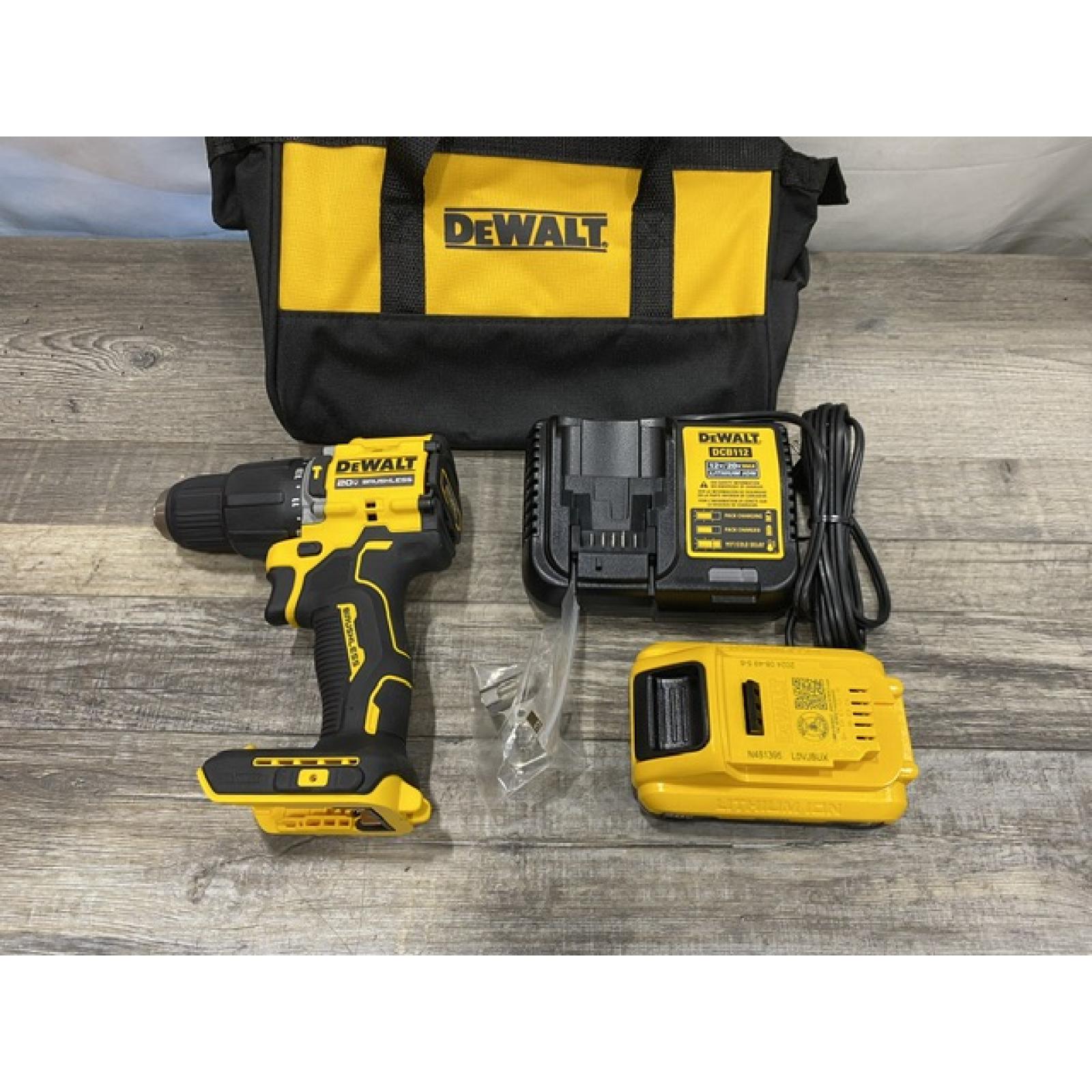AS-IS DEWALT ATOMIC 20V Cordless 1/2 in. Compact Hammer Drill Kit