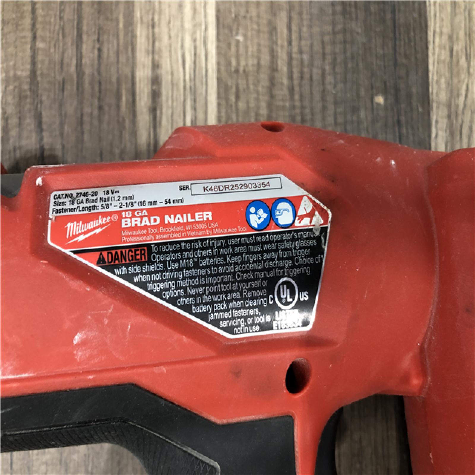 AS-IS Milwaukee FUEL 18-Volt Lithium-Ion Brushless Cordless Gen II 18-Gauge Brad Nailer (Tool-Only)