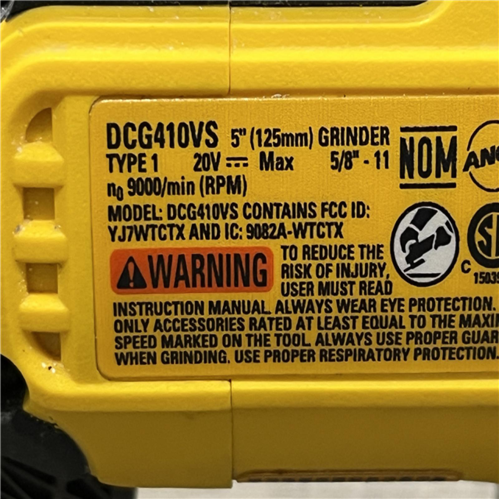 AS-IS DEWALT 20V XR Cordless 4-1/2. in. to 5 in. Variable Speed Angle Grinder (Tool Only)