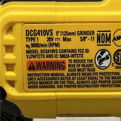 AS-IS DEWALT 20V XR Cordless 4-1/2. in. to 5 in. Variable Speed Angle Grinder (Tool Only)