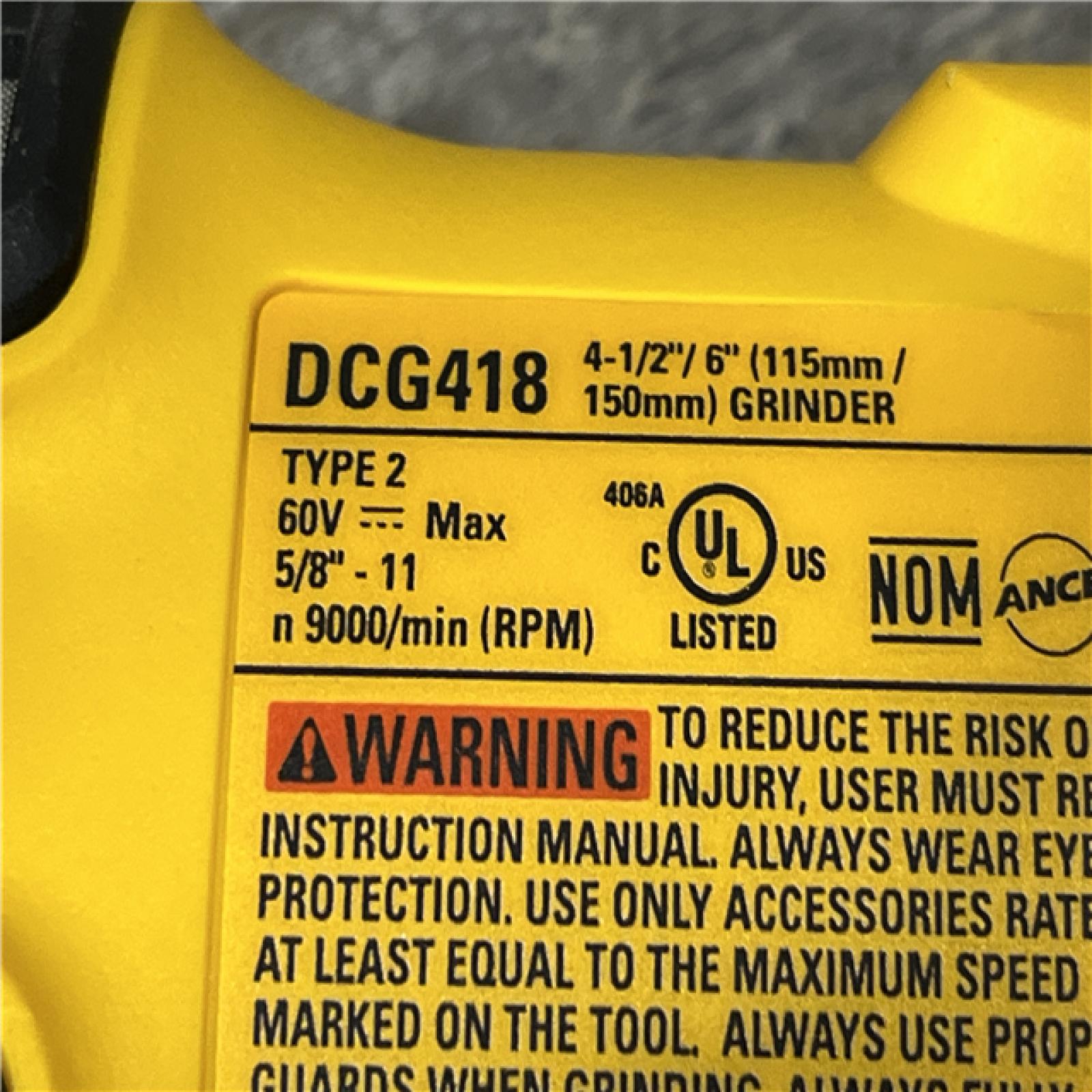 AS-IS DEWALT FLEXVOLT 60V MAX Cordless Brushless 4.5 in. to 6 in. Small Angle Grinder with Kickback Brake (Tool Only)