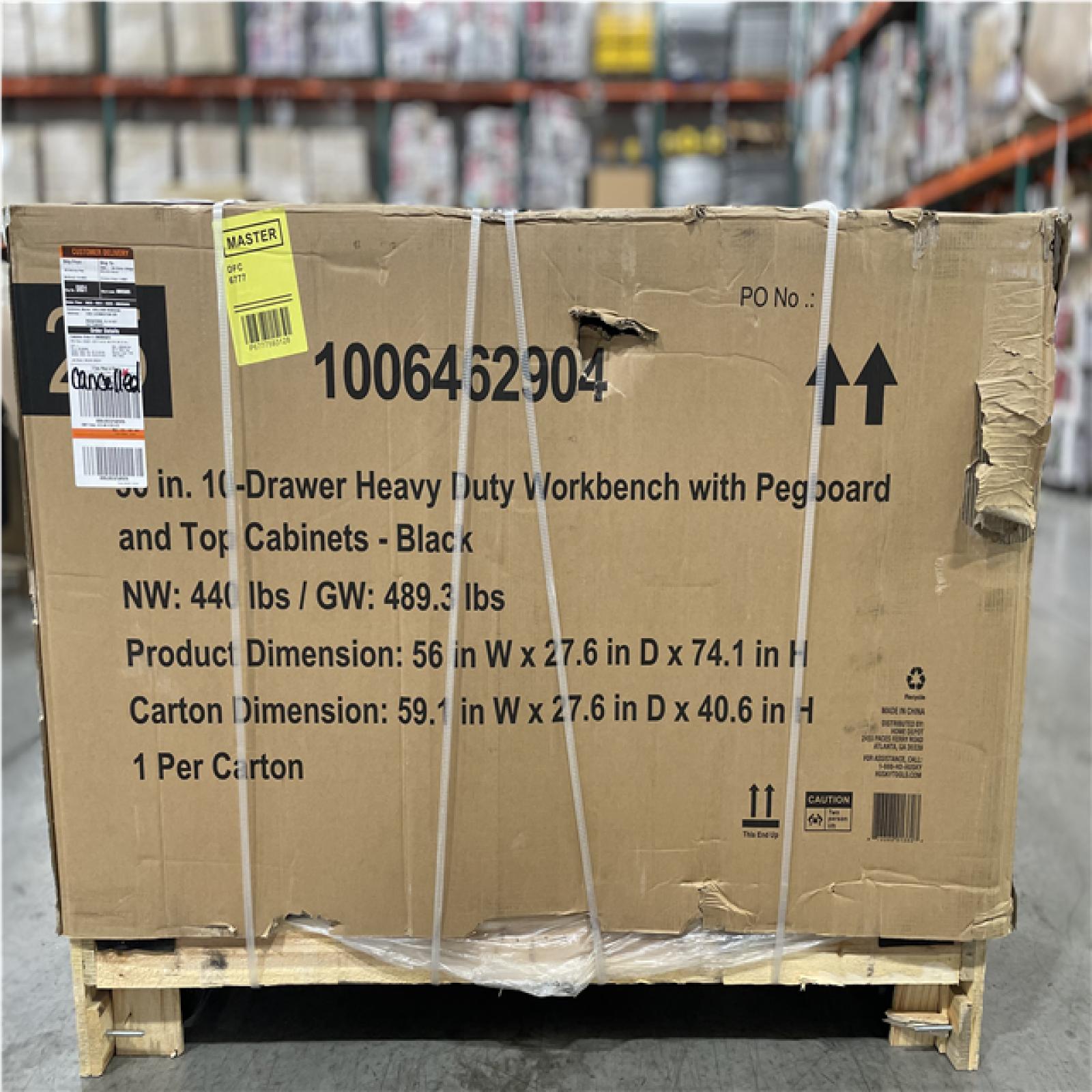 DALLAS LOCATION - AS-IS HUSKY 56IN 10 DRAWER HEAVY DUTY WORKBENCH BLACK