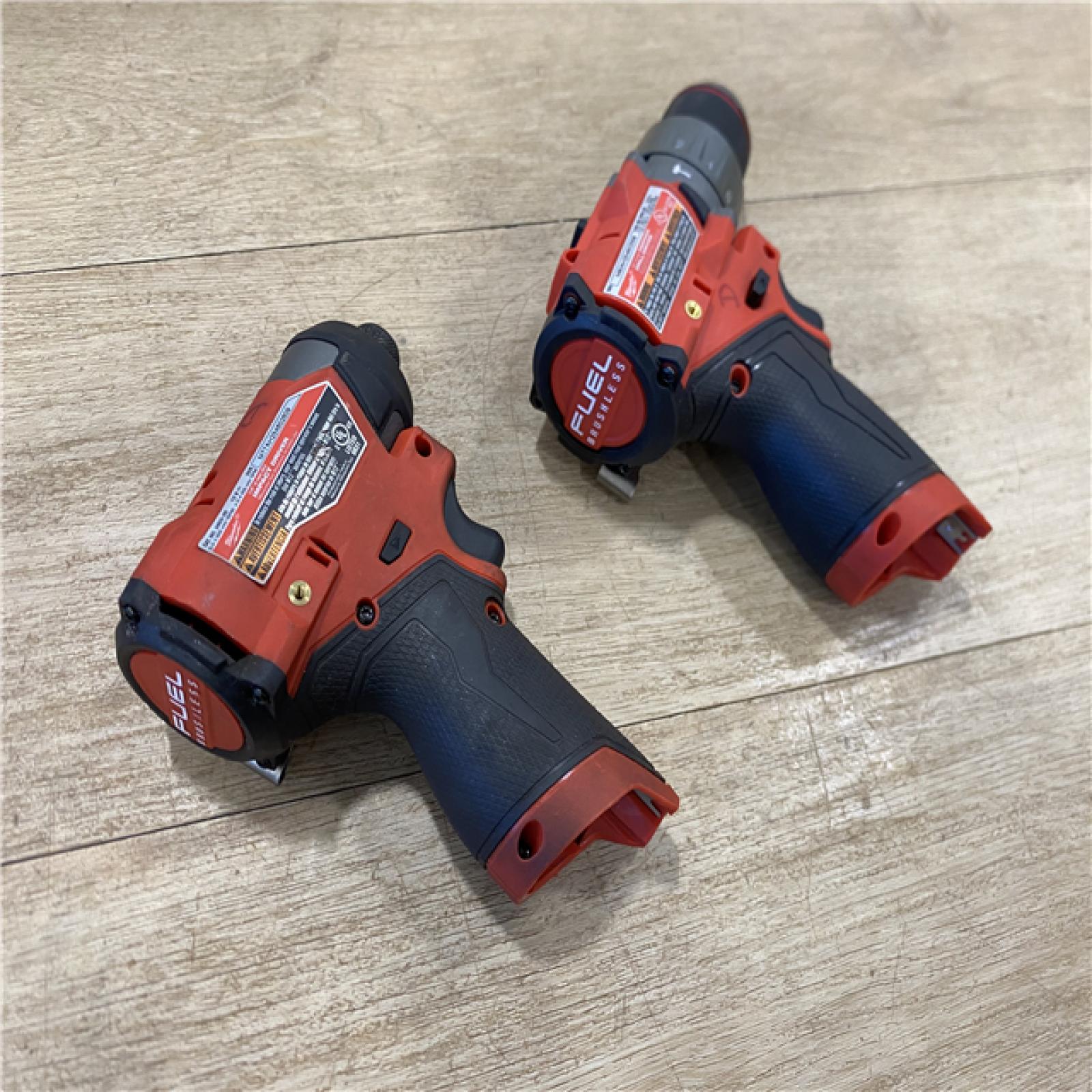AS-IS Milwaukee FUEL 12-Volt Lithium-Ion Brushless Cordless Hammer Drill and Impact Driver Combo Kit
