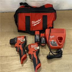 AS-IS Milwaukee 12-Volt Lithium-Ion Brushless Cordless Subcompact Drill and Impact Driver Combo Kit