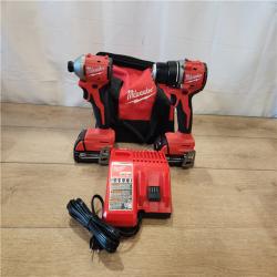 AS-IS- Milwaukee 18V Lithium-Ion Brushless Cordless Compact Drill/Impact Combo Kit