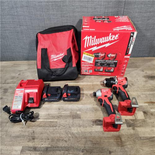 HOUSTON LOCATION - AS-IS Milwaukee M18 Compact Brushless 2-Tool Combo Kit