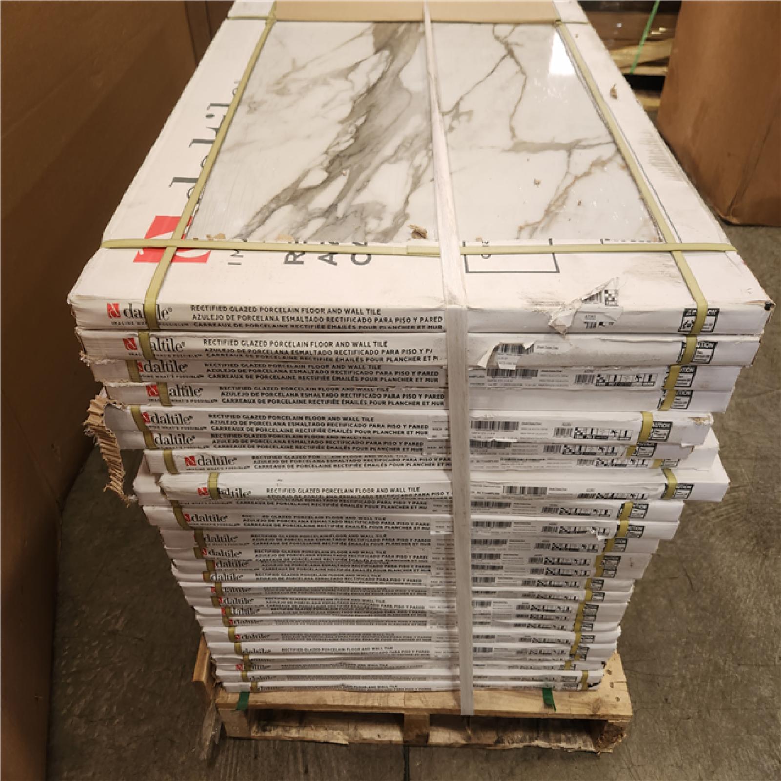 Phoenix NEW Daltile Wenrose Calacatta Topaz 24 in. x 48 in. Polished Porcelain Marble Look Floor and Wall Tile (387 sq. ft./25 case)