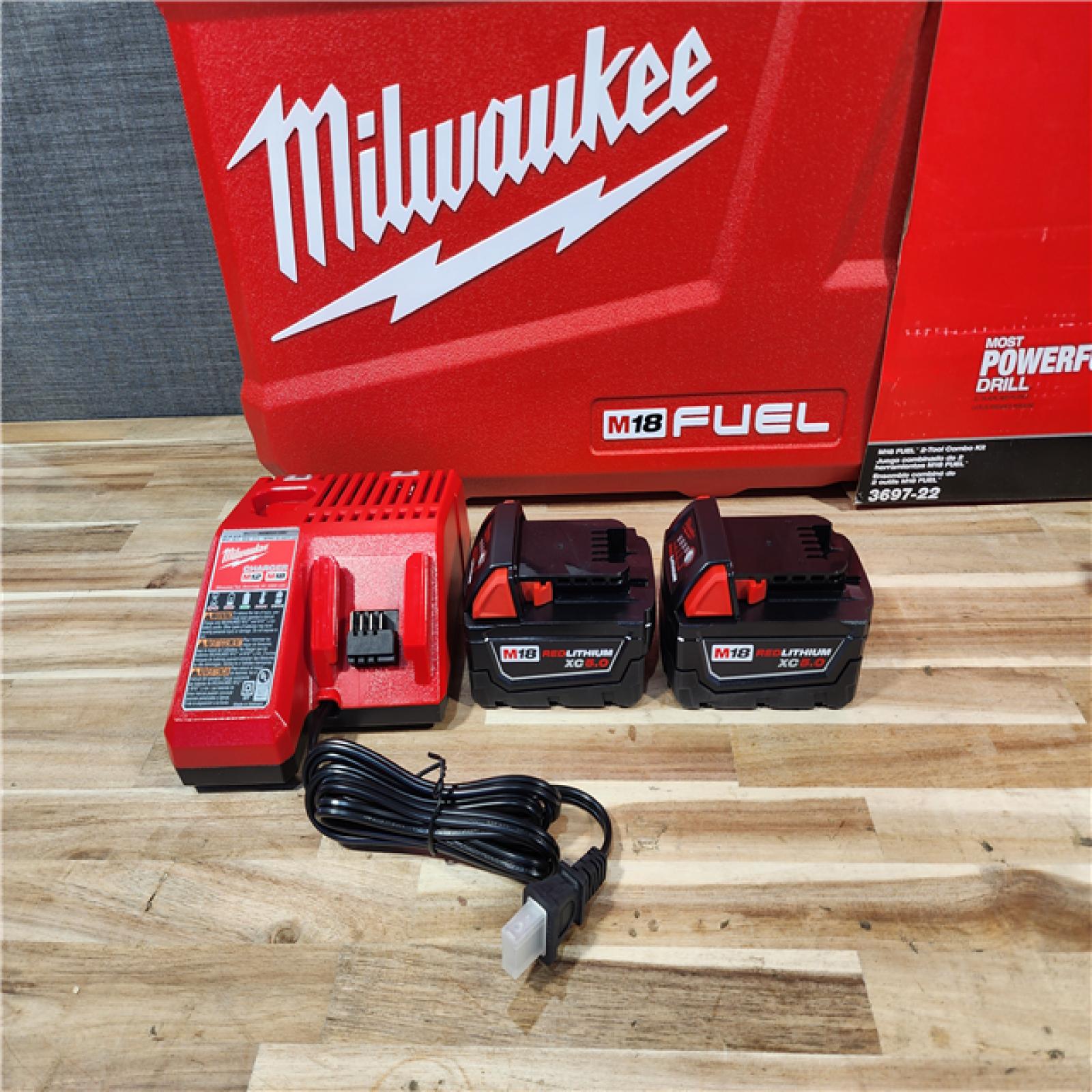 HOUSTON LOCATION - AS-IS Milwaukee  FUEL 18V Lithium-Ion Brushless Cordless Hammer Drill and Impact Driver Combo Kit