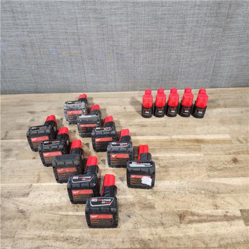 HOUSTON LOCATION - AS-IS MILWAUKEE BATTERY PACK QTY - 15