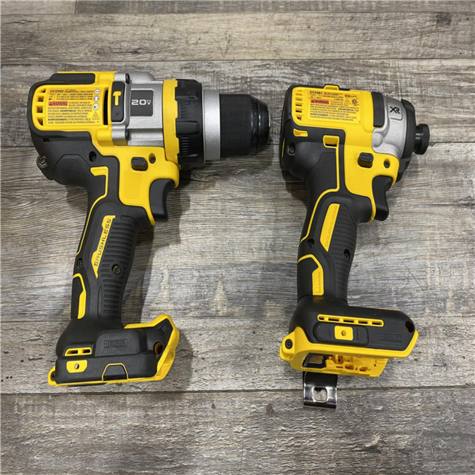 AS-IS DEWALT 20V MAX Cordless Brushless Hammer Drill/Driver 2 Tool Combo Kit