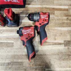 HOUSTON LOCATION - AS - IS Milwaukee FUEL 12-Volt Lithium-Ion Brushless Cordless Hammer Drill and Impact Driver Combo Kit