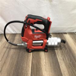AS-IS Milwaukee 18V Lithium-Ion Cordless Grease Gun 2-Speed with (1) 1.5Ah Batteries  Charger  Tool Bag