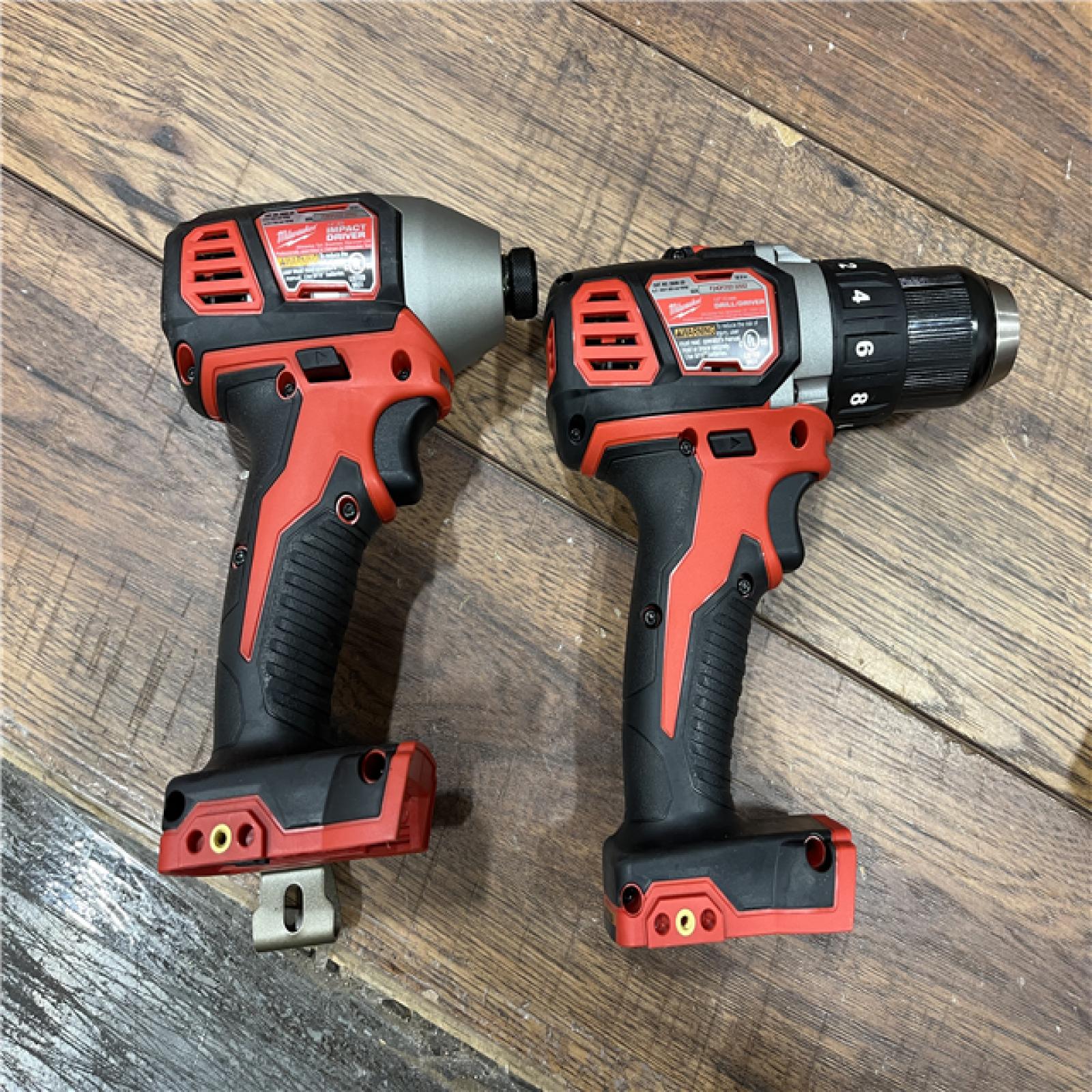 AS-IS Milwaukee M18 18V Cordless Brushed 2 Tool Drill/Driver and Impact Driver Kit