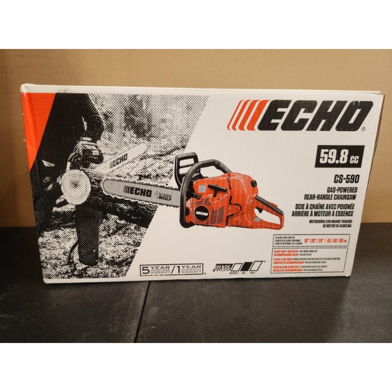 Phoenix NEW ECHO 20 in. 59.8 cc Gas 2-Stroke Rear Handle Timber Wolf Chainsaw (SEALED)