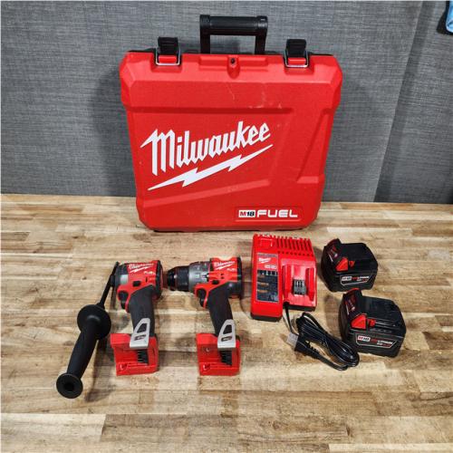 Houston Location AS-IS Milwaukee FUEL 18V Lithium-Ion Brushless Cordless Hammer Drill and Impact Driver Combo Kit
