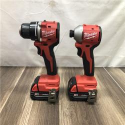 AS-IS Milwaukee M18 18V Lithium-Ion Brushless Cordless Compact Drill/Impact Combo Kit