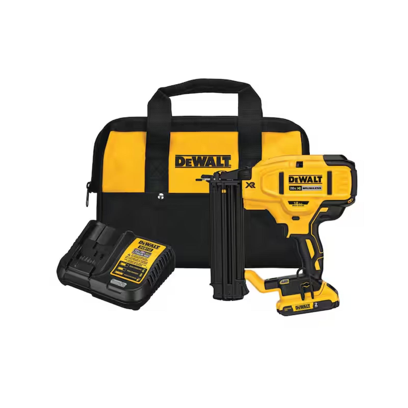 NEW! - DEWALT 20V MAX XR Lithium-Ion 2-1/8 in. 18-Gauge Electric Cordless Brad Nailer Kit