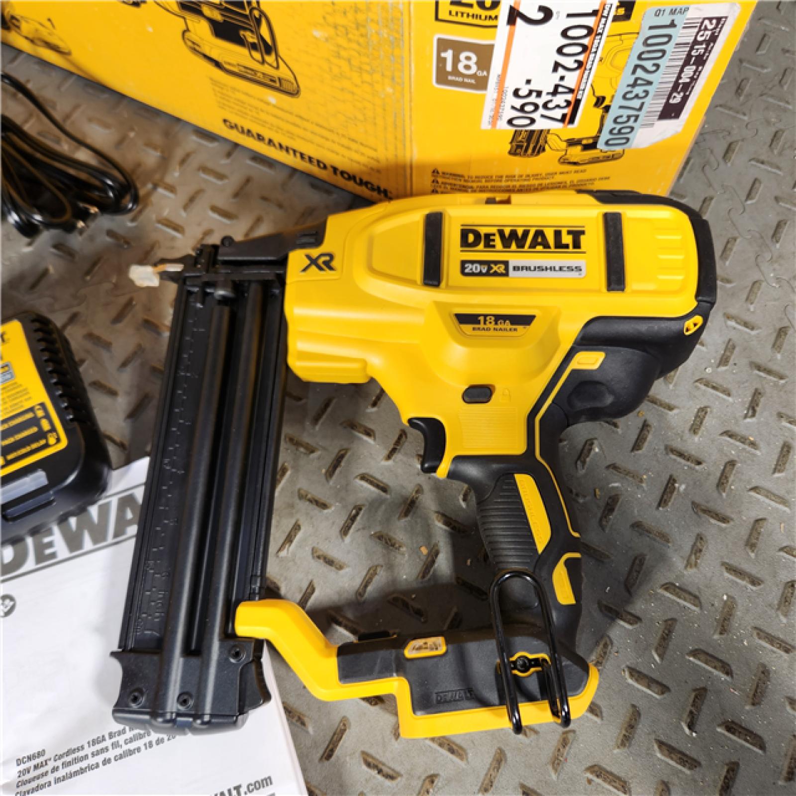 Houston Location - AS-IS DeWalt DCN680D1 20-Volt MAX XR Cordless Brad Nailer Kit  Brushless Motor  18 Gauge - Appears IN GOOD Condition