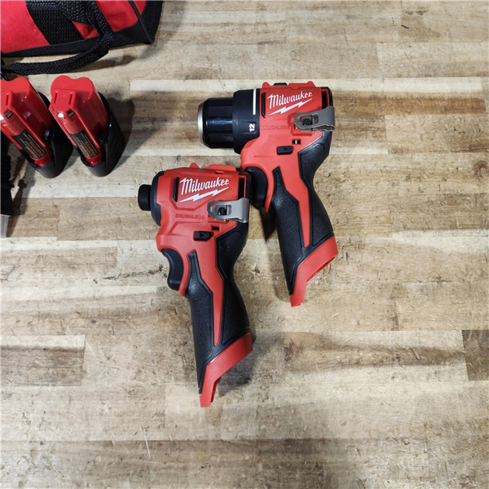 HOUSTON LOCATION - AS - IS Milwaukee 12-Volt Lithium-Ion Brushless Cordless Subcompact Drill and Impact Driver Combo Kit