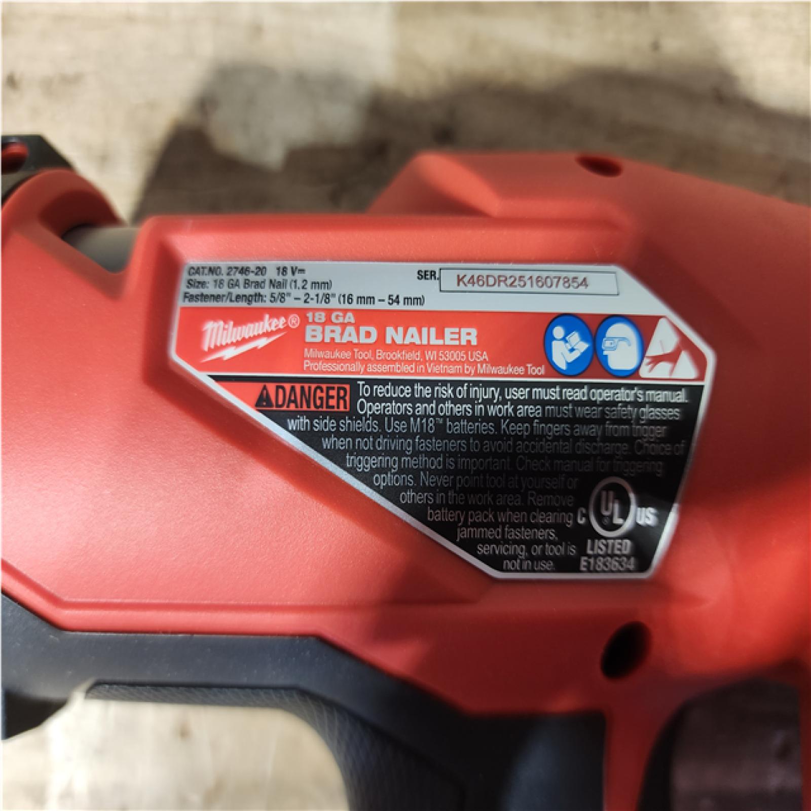 HOUSTON LOCATION - AS - IS Milwaukee FUEL 18-Volt Lithium-Ion Brushless Cordless Gen II 18-Gauge Brad Nailer (Tool-Only)