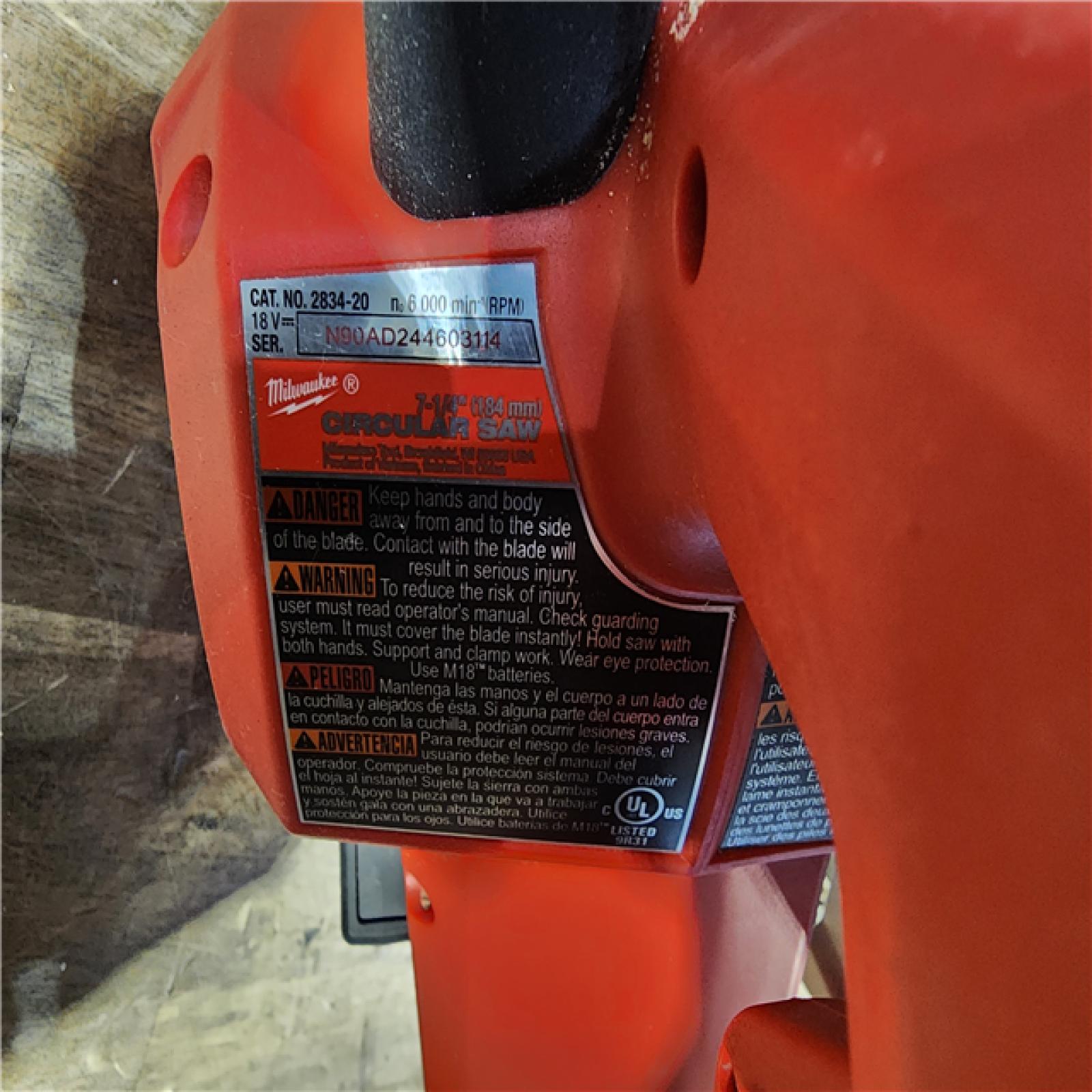 HOUSTON LOCATION - AS-IS Milwaukee Tools M18 FUEL 7-1/4 Circular Saw (Tool Only) 2834-20