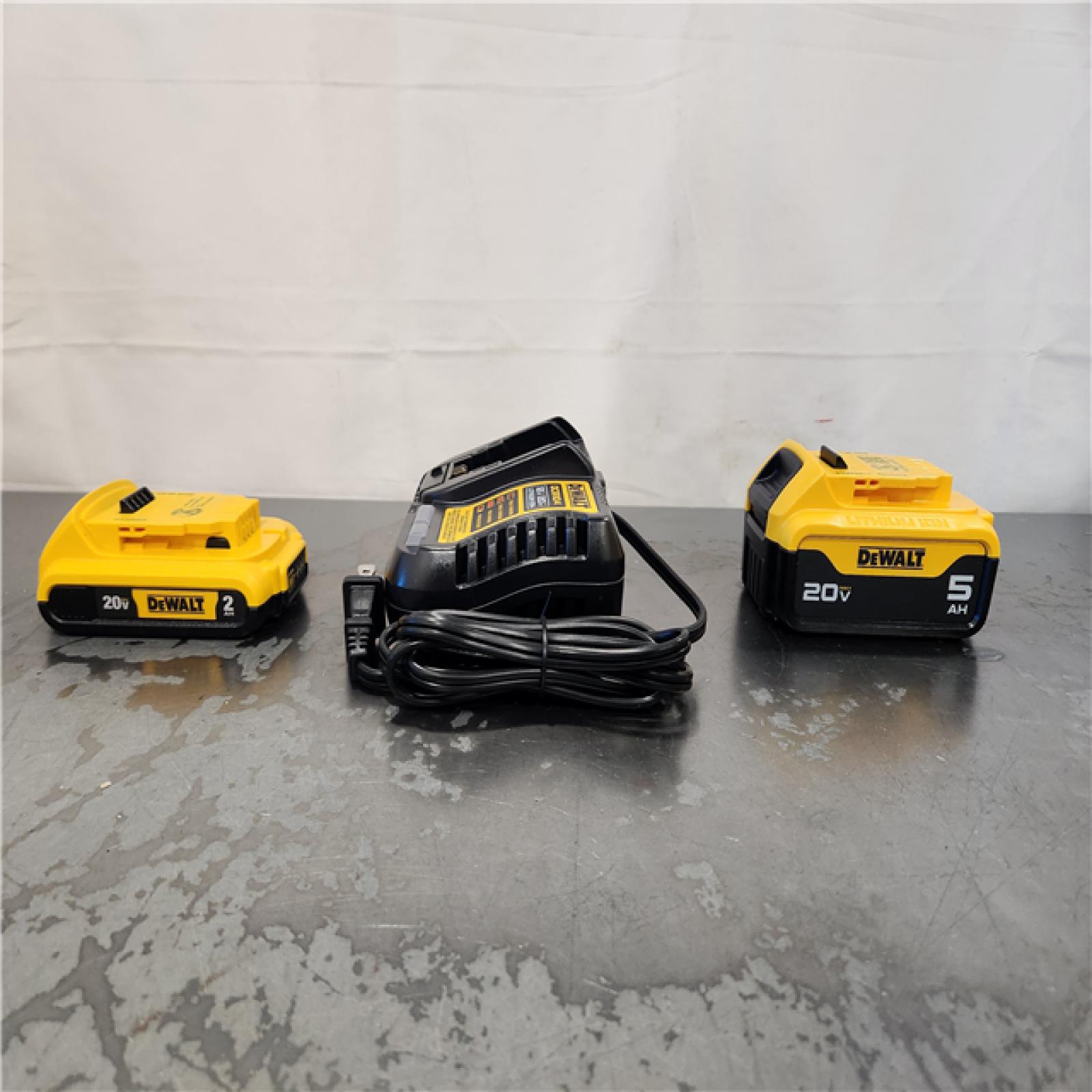 AS-IS- DEWALT 20V MAX Lithium-Ion Battery Kit with 5.0Ah and 2.0Ah Battery and Charger